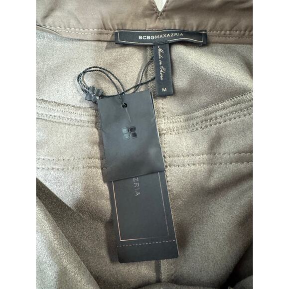 BCBGMAXAZRIA Weston Faux Suede Fringe Shorts Size M NWT in Spanish Moss Color - Picture 7 of 8